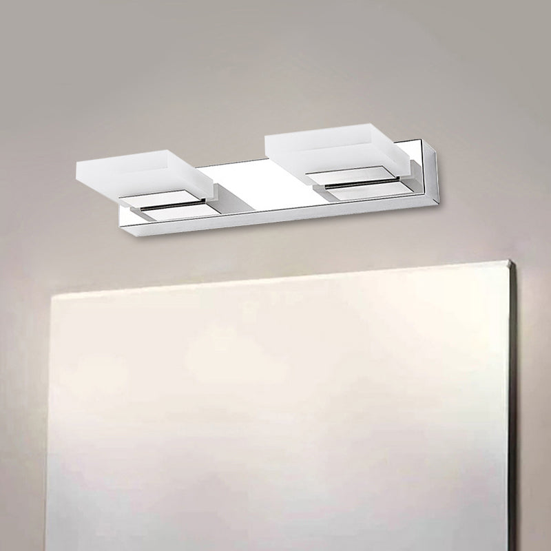 DecorBites™ Chrome Wall Sconce with Brick Acrylic Shade for Bathroom Vanity - Choose from 2/3/5 Warm White Lights