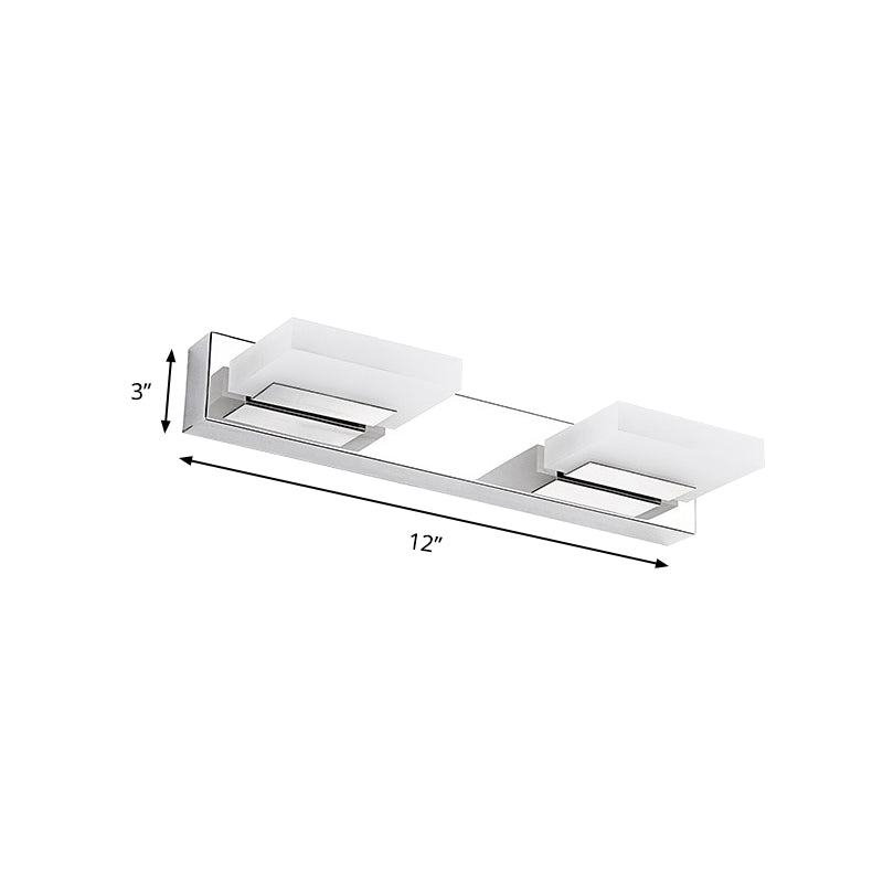 DecorBites™ Chrome Wall Sconce with Brick Acrylic Shade for Bathroom Vanity - Choose from 2/3/5 Warm White Lights