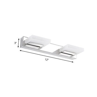DecorBites™ Chrome Wall Sconce with Brick Acrylic Shade for Bathroom Vanity - Choose from 2/3/5 Warm White Lights