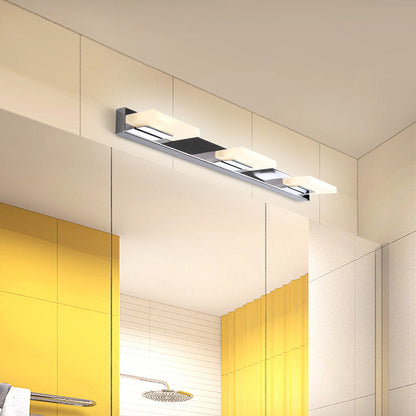 DecorBites™ Chrome Wall Sconce with Brick Acrylic Shade for Bathroom Vanity - Choose from 2/3/5 Warm White Lights