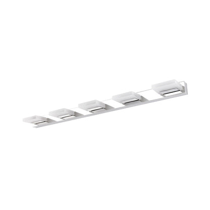 DecorBites™ Chrome Wall Sconce with Brick Acrylic Shade for Bathroom Vanity - Choose from 2/3/5 Warm White Lights
