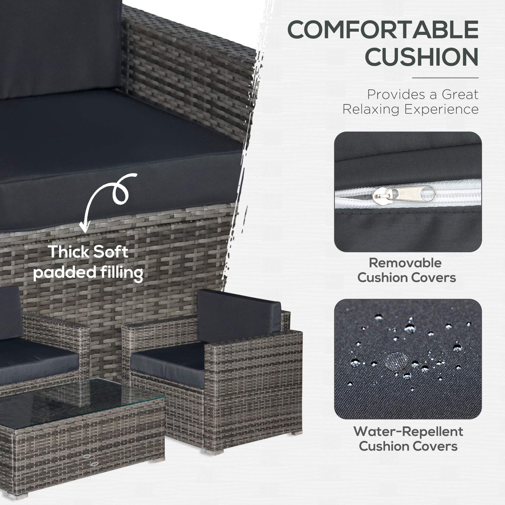 Cushioned Outdoor Sofa Set