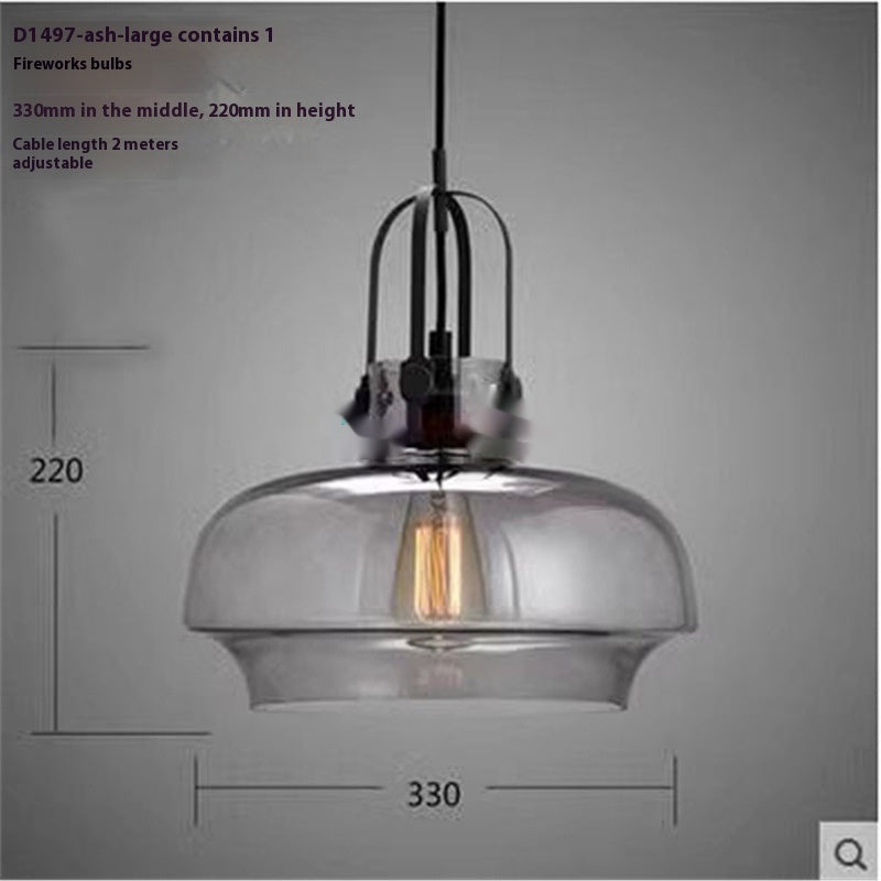 Retro Industrial Style Lighting Bar Glass Chandelier