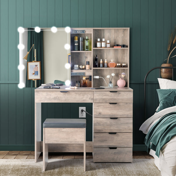 White Multi-Drawer Dressing Table