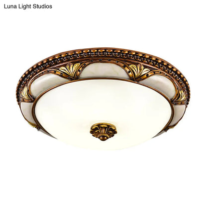 DecorBites™ DecorBites™ 14"/16"/19.5" LED Floral Cream Glass Ceiling Lamp Fixture in Brass