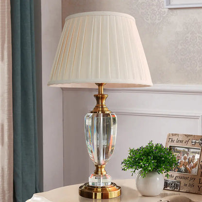 Lámpara de mesilla de noche de 35,5/40,5 cm de ancho - Luz nocturna sencilla blanca para dormitorio con pantalla de tela