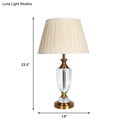 Lámpara de mesilla de noche de 35,5/40,5 cm de ancho - Luz nocturna sencilla blanca para dormitorio con pantalla de tela