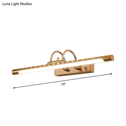 DecorBites™ DecorBites™ 14"/19" Modern Gold Metal Wall Lighting with Tubed Arc Arm - LED Bathroom Vanity Light Fixture