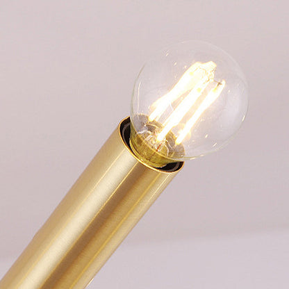 ثريا معدنية ذهبية حديثة لغرفة النوم مع أضواء متعددة - وحدة إضاءة معلقة في السقف