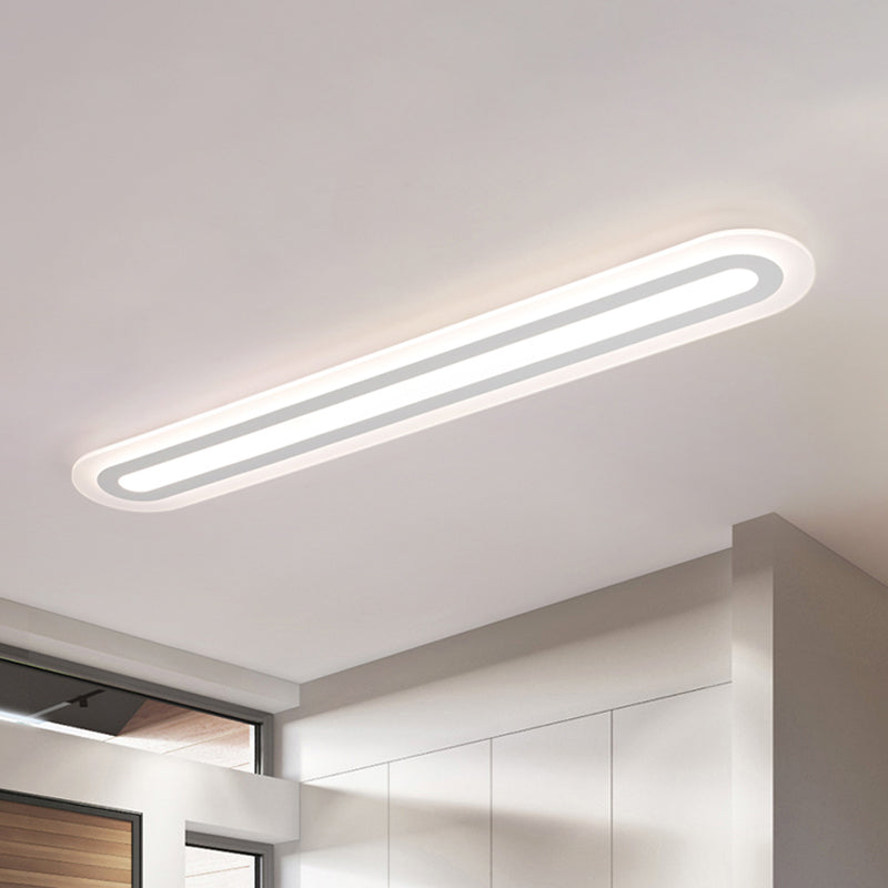 DecorBites™ DecorBites™ Simplicity Oval Acrylic Flush Mount LED Ceiling Light in Warm/White - Choice of 31.5", 39", or 47" Width