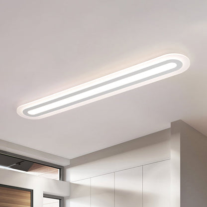 DecorBites™ DecorBites™ Simplicity Oval Acrylic Flush Mount LED Ceiling Light in Warm/White - Choice of 31.5", 39", or 47" Width