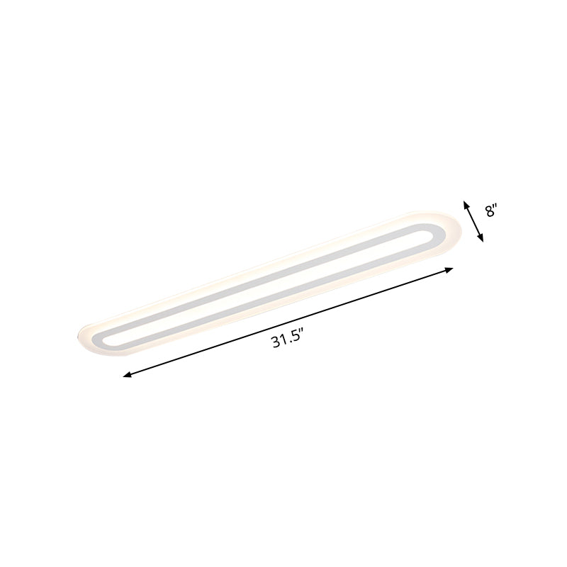 DecorBites™ DecorBites™ Simplicity Oval Acrylic Flush Mount LED Ceiling Light in Warm/White - Choice of 31.5", 39", or 47" Width