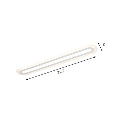 DecorBites™ DecorBites™ Simplicity Oval Acrylic Flush Mount LED Ceiling Light in Warm/White - Choice of 31.5", 39", or 47" Width