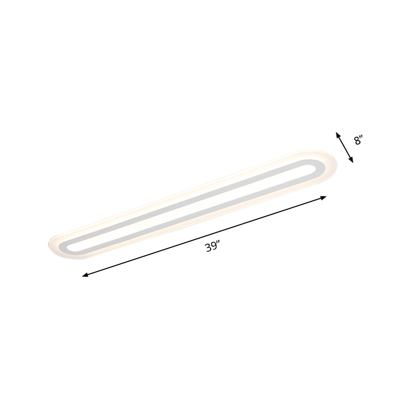 DecorBites™ DecorBites™ Simplicity Oval Acrylic Flush Mount LED Ceiling Light in Warm/White - Choice of 31.5", 39", or 47" Width