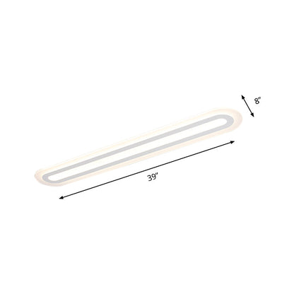 DecorBites™ DecorBites™ Simplicity Oval Acrylic Flush Mount LED Ceiling Light in Warm/White - Choice of 31.5", 39", or 47" Width