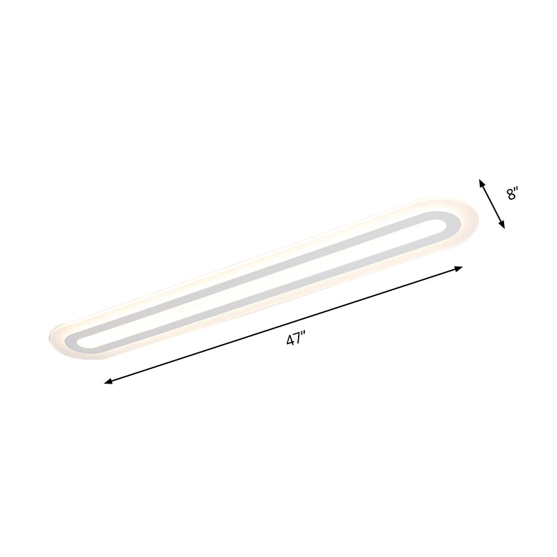 DecorBites™ DecorBites™ Simplicity Oval Acrylic Flush Mount LED Ceiling Light in Warm/White - Choice of 31.5", 39", or 47" Width