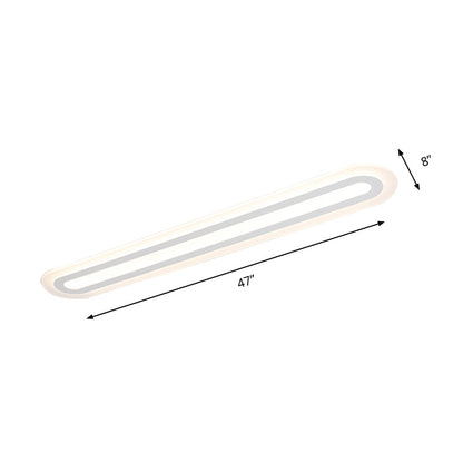 DecorBites™ DecorBites™ Simplicity Oval Acrylic Flush Mount LED Ceiling Light in Warm/White - Choice of 31.5", 39", or 47" Width