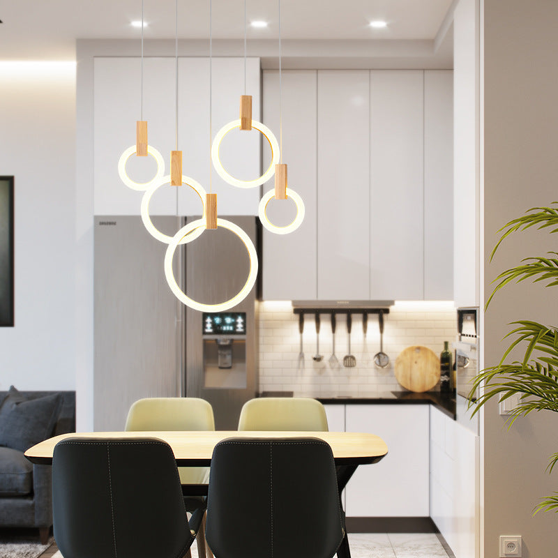 Wooden Ring Pendant Lamp