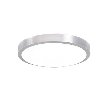 DecorBites™ DecorBites™ Silver LED Bedroom Ceiling Flush Mount, Simple Style, Acrylic Diffuser, Sizes: 7.5"/9"/10" Dia