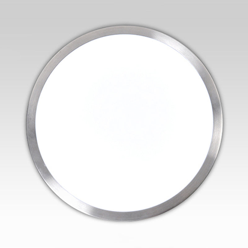 DecorBites™ DecorBites™ Silver LED Bedroom Ceiling Flush Mount, Simple Style, Acrylic Diffuser, Sizes: 7.5"/9"/10" Dia