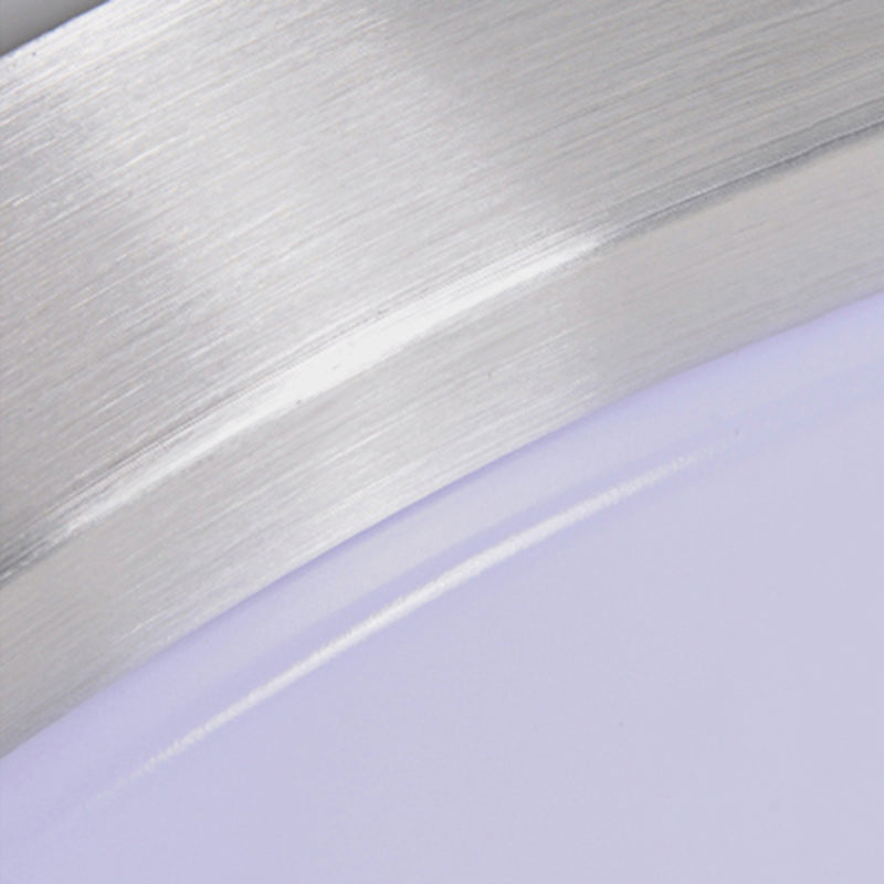 DecorBites™ DecorBites™ Silver LED Bedroom Ceiling Flush Mount, Simple Style, Acrylic Diffuser, Sizes: 7.5"/9"/10" Dia