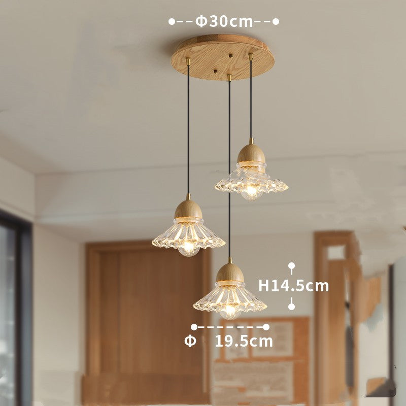 Nordic Glass Wood Chandelier