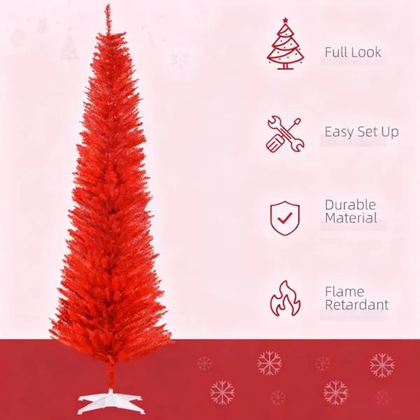 Red Pencil Christmas Tree ,with 499 Realistic Branch Tips And Plastic Stand