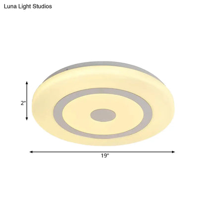 DecorBites™ DecorBites™ 15"/19" Contemporary Acrylic LED Round Flush Mount Fixture for Bedroom Lighting in Black and White