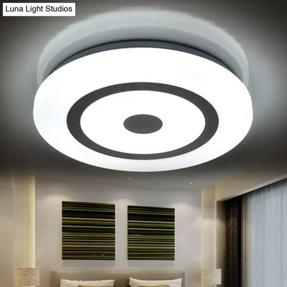 DecorBites™ DecorBites™ 15"/19" Contemporary Acrylic LED Round Flush Mount Fixture for Bedroom Lighting in Black and White