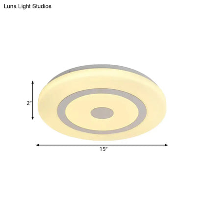 DecorBites™ DecorBites™ 15"/19" Contemporary Acrylic LED Round Flush Mount Fixture for Bedroom Lighting in Black and White