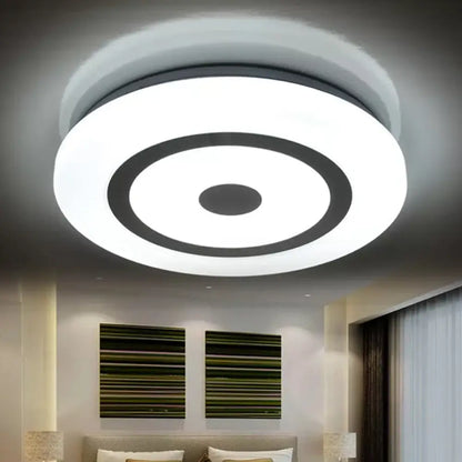 DecorBites™ DecorBites™ 15"/19" Contemporary Acrylic LED Round Flush Mount Fixture for Bedroom Lighting in Black and White