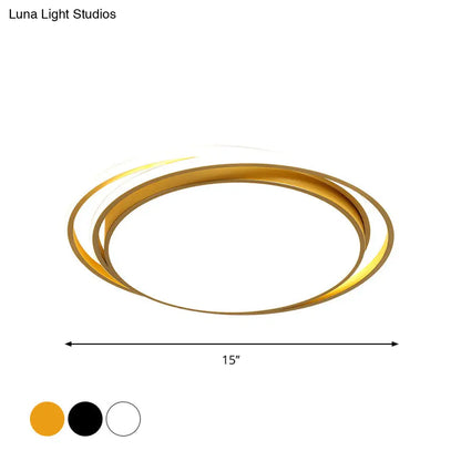 Lámpara de techo LED redonda empotrada extrafina DecorBites™ de 15"/19" - Diseño minimalista en acrílico en negro/blanco/dorado