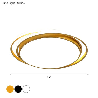 Lámpara de techo LED redonda empotrada extrafina DecorBites™ de 15"/19" - Diseño minimalista en acrílico en negro/blanco/dorado