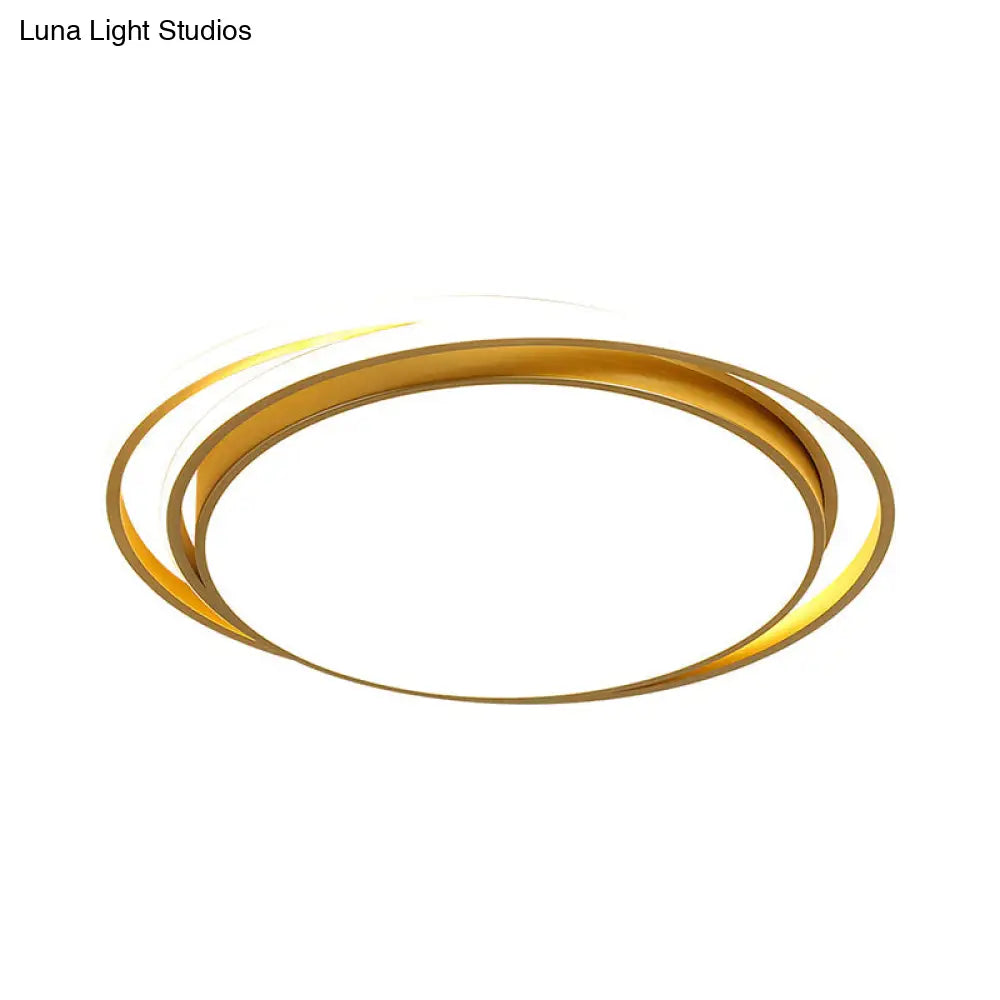 Lámpara de techo LED redonda empotrada extrafina DecorBites™ de 15"/19" - Diseño minimalista en acrílico en negro/blanco/dorado