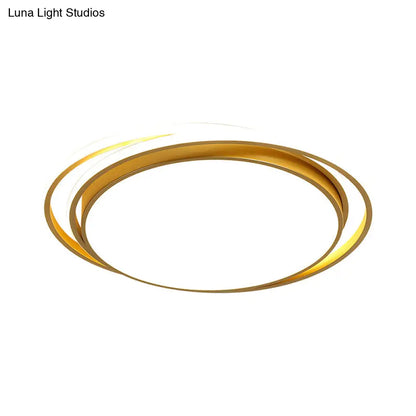 Lámpara de techo LED redonda empotrada extrafina DecorBites™ de 15"/19" - Diseño minimalista en acrílico en negro/blanco/dorado