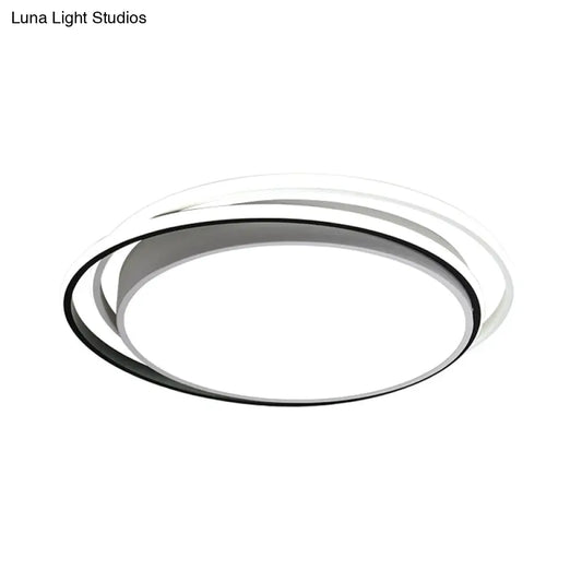 15"/19" Extra-Thin Round Flush Mounted LED Ceiling Lamp - Minimalistic Acrylic Design in Black/White/Gold