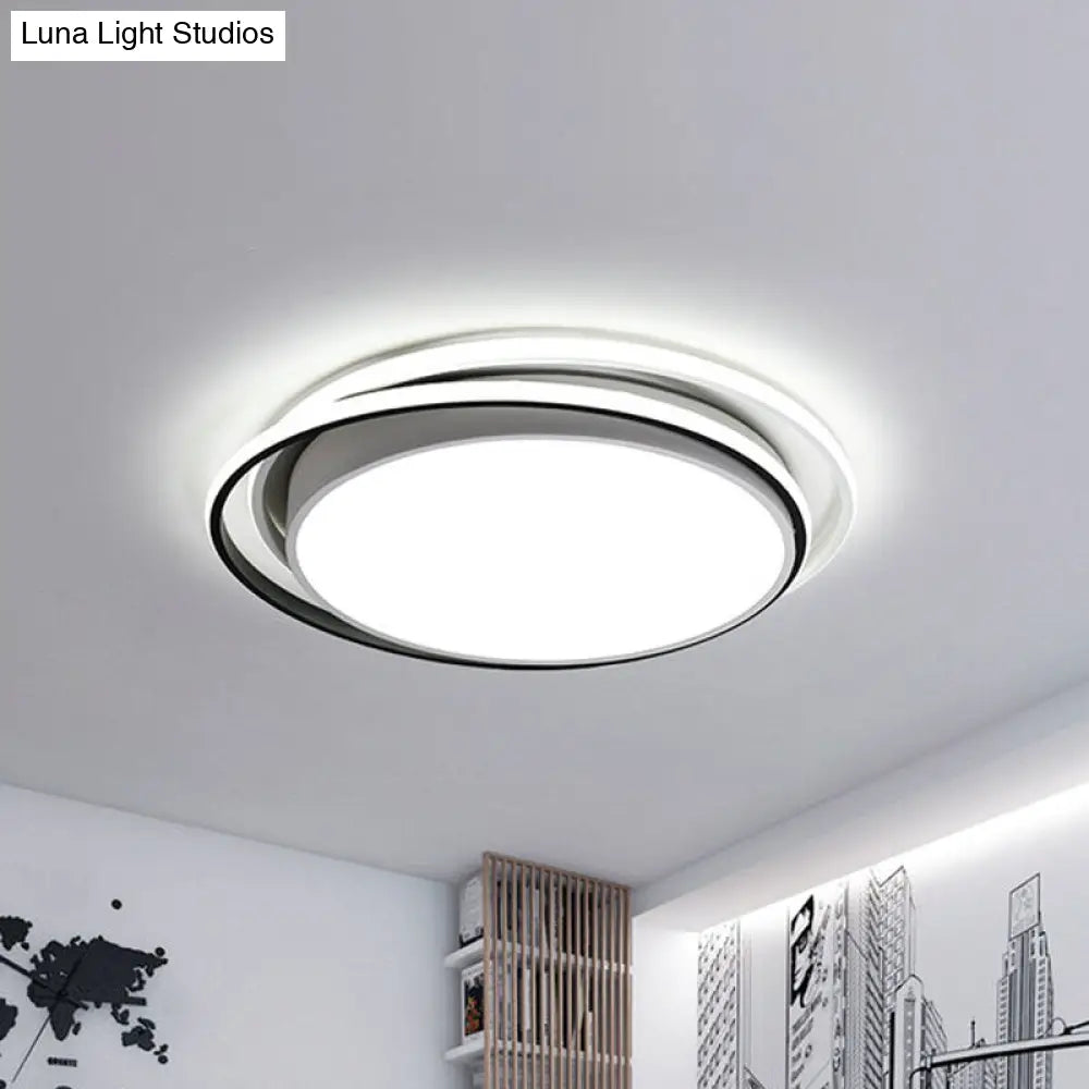 Lámpara de techo LED redonda empotrada extrafina DecorBites™ de 15"/19" - Diseño minimalista en acrílico en negro/blanco/dorado