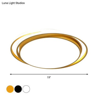 Lámpara de techo LED redonda empotrada extrafina DecorBites™ de 15"/19" - Diseño minimalista en acrílico en negro/blanco/dorado