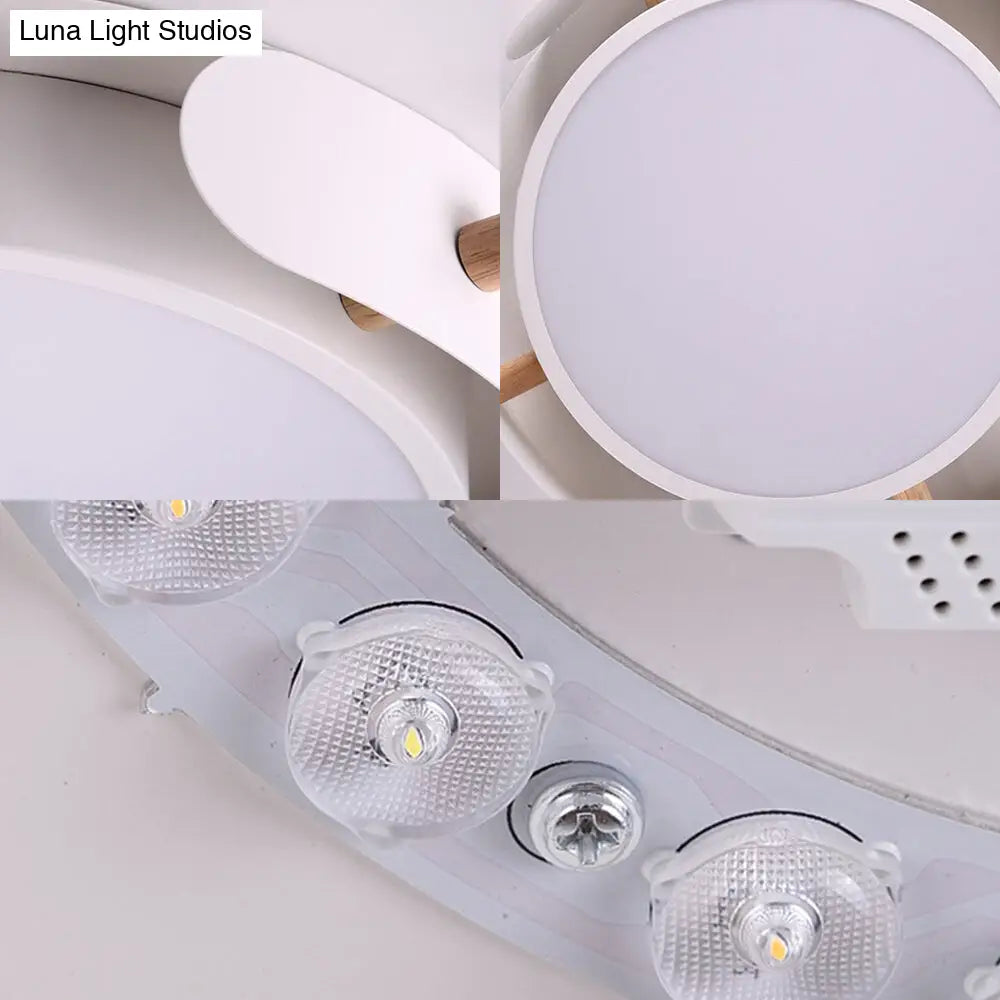 15"/19" Minimalist LED Flush Ceiling Light with Acrylic Shade - White Round Lamp, Warm/White Light
