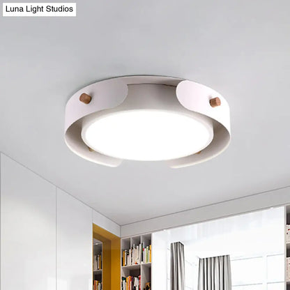 DecorBites™ DecorBites™ 15"/19" Minimalist LED Flush Ceiling Light with Acrylic Shade - White Round Lamp, Warm/White Light