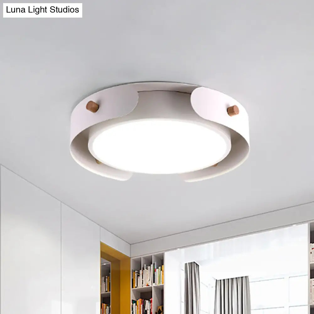 15"/19" Minimalist LED Flush Ceiling Light with Acrylic Shade - White Round Lamp, Warm/White Light
