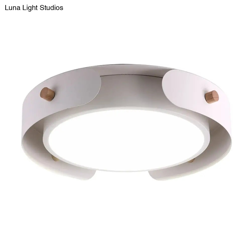 15"/19" Minimalist LED Flush Ceiling Light with Acrylic Shade - White Round Lamp, Warm/White Light