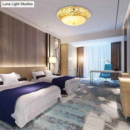 Lámpara de techo DecorBites™ de 15"/19" con difusor de cristal opalino dorado - Solución de iluminación moderna