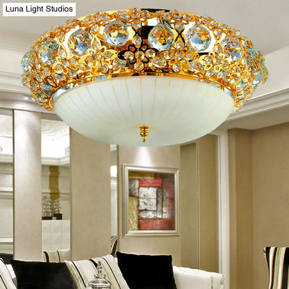 Lámpara de techo DecorBites™ de 15"/19" con difusor de cristal opalino dorado - Solución de iluminación moderna