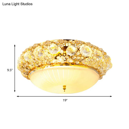 Lámpara de techo DecorBites™ de 15"/19" con difusor de cristal opalino dorado - Solución de iluminación moderna