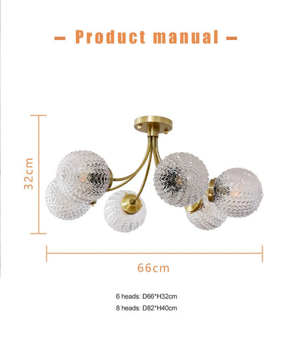 Lámpara de techo con bola de cristal DecorBites™: Lámpara moderna nórdica para salón, comedor o dormitorio