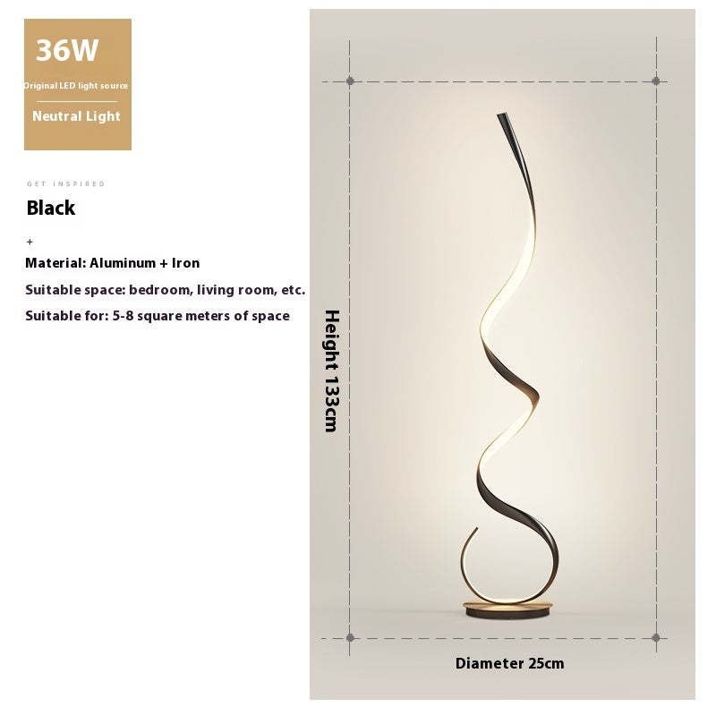 Modern And Simple Bedside Floor Lamp In The Bedroom