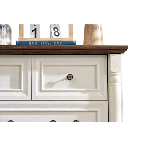 Walnut Rustic Six-Drawer Dresser