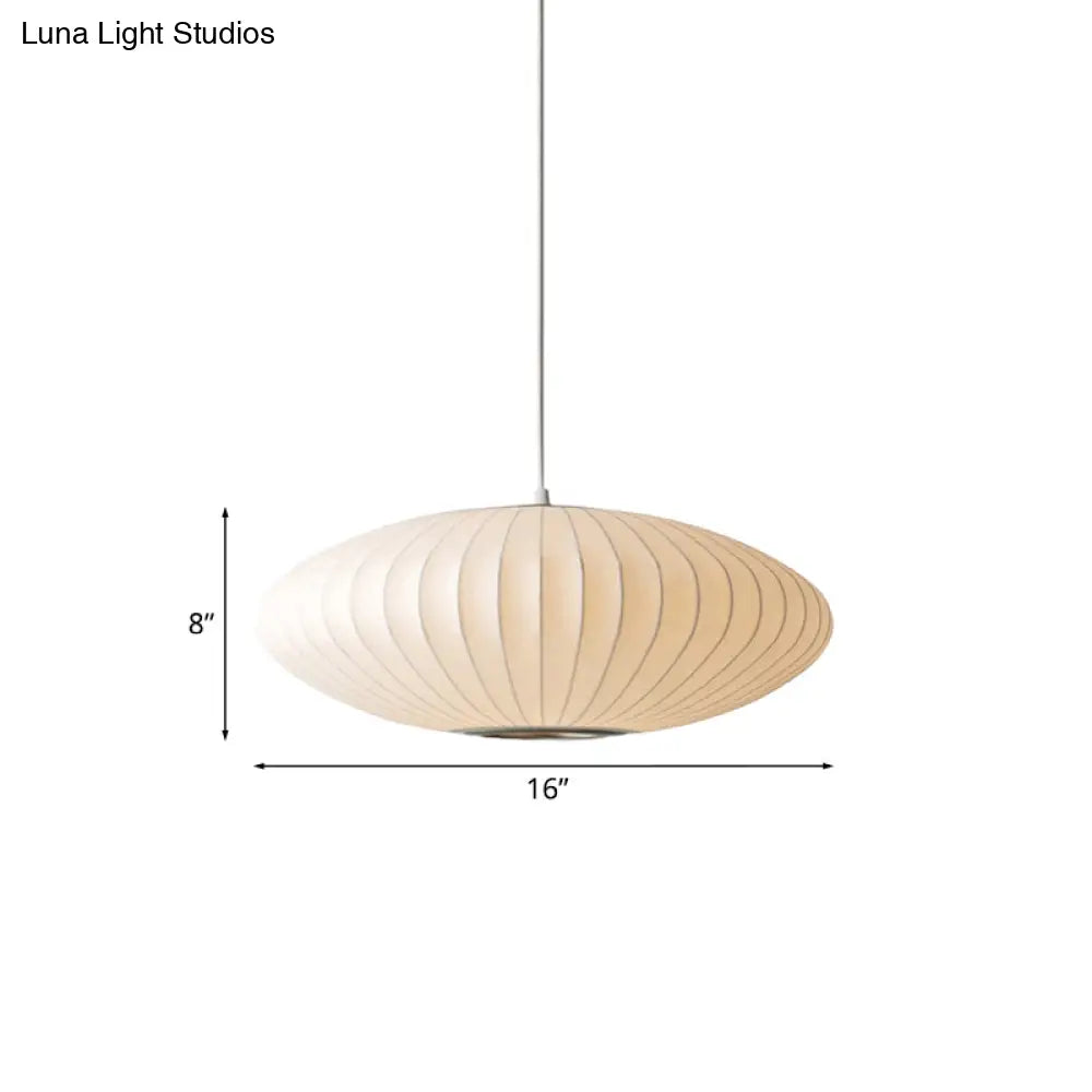 16"/19.5"/23.5"W Hanging Ceiling Light: Modernist White Fabric Pendant
