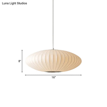 DecorBites™ 16"/19.5"/23.5"W Saucer Hanging Ceiling Light Modernist Fabric 1 Light White Suspension Pendant